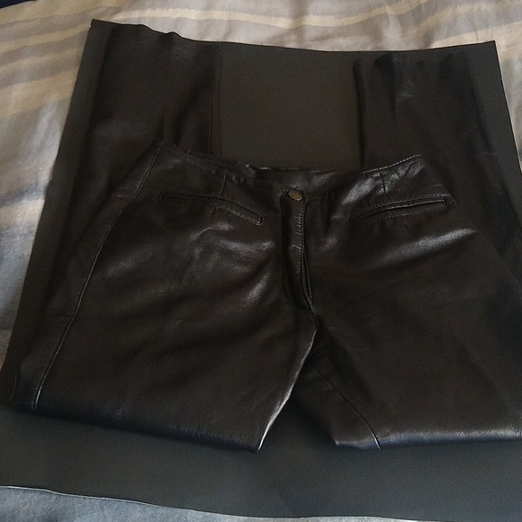 Le Baz vintage lined soft black leather pants size 6 - Picture 1 of 8